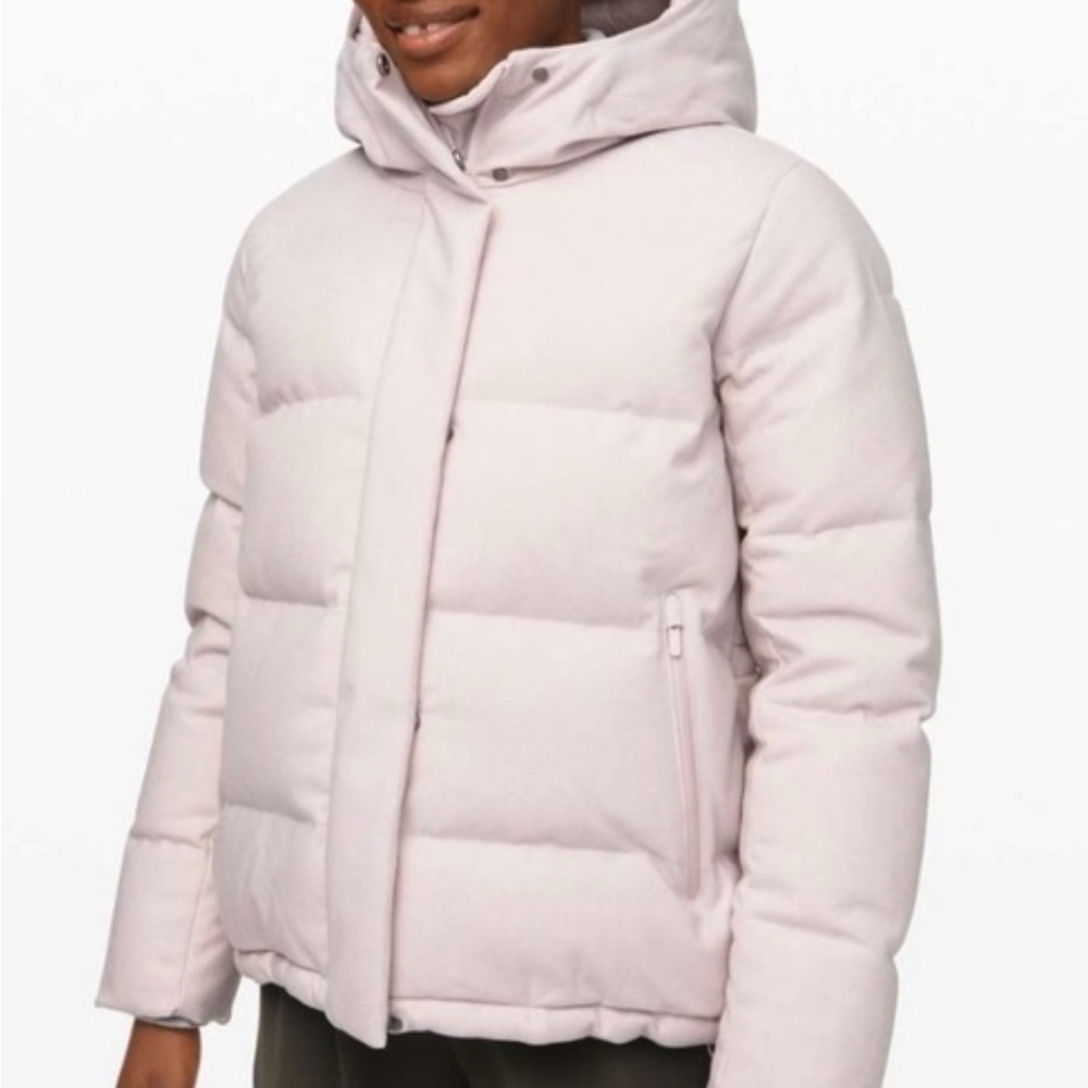 Lululemon Wunder Puff Jacket Wool Heathered Light Chrome